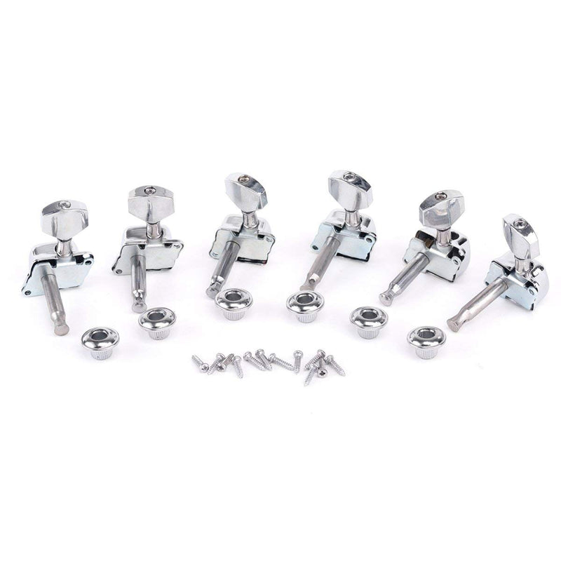 Musiclily 6 in Line Semi Sealed Guitar Tuners Tuning Pegs Keys Machine Heads Set for ST Squier Style, Chrome