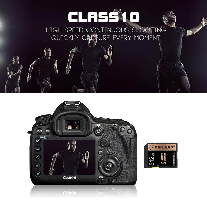 512GB SD Card Memory Card High Speed Security Digital C10 Flash Memory Card SDXC Class 10 for Camera,Videographers&Vloggers and Other Compatible Devices