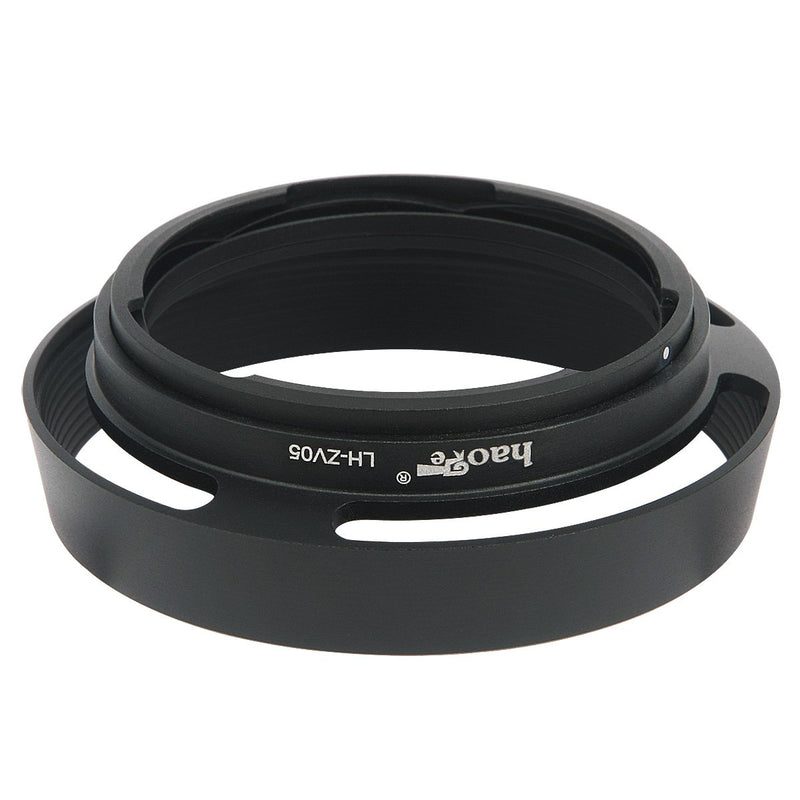 Haoge LH-ZV05 Round Metal Lens Hood for Carl Zeiss Biogon T 2/35 35mm f2 ZM, C Biogon T 2.8/35 35mm f2.8 ZM, Planar T 2/50 50mm f2 ZM; Voigtlander NOKTON Classic 35mm f1.4 VM, 40mm f1.4 VM as LH-6 Round - Black