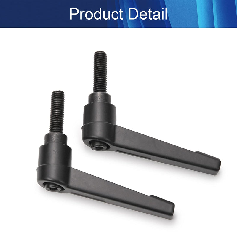 Aicosineg M6 x 20mm Male Thread Aluminum Alloy Adjustable Clamping Lever Handle for Machinery Welding Printing Equipment Black Tone 5pcs Not Include Washer M6x20 5pcs
