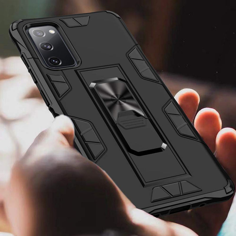 Samsung Galaxy S20 FE Case Galaxy S20 FE 5G Case Military Grade Built-in Kickstand Case with Stand Holster Armor Heavy Duty Shockproof Cover Protective Case for Galaxy S20 FE Phone Case (Black) Black