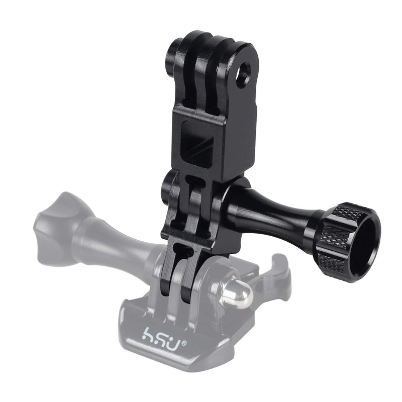 HSU Aluminum Alloy Metal Adjust Arm Straight Joints Mount, Same Direction Straight Joints Mount for Go Pro Hero 9/8/7/(2018)/6/5 Black,Session 5/4,Hero 3+,DJI Osmo Action Action Camera and More(Black)