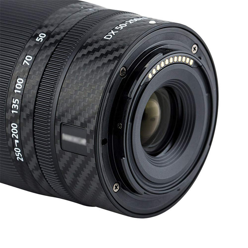 Anti-Scratch Lens & Lens Hood Cover Skin Sticker Protector Film Wrap for Nikon Nikkor Z DX 50-250mm F4.5-6.3 VR Lens & HB-90A Lens Hood Skin Guard Shield on Nikon Z 50 Z50 Camera -Carbon Fiber Pattern