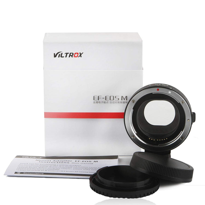 Lens Adapter EF-EOS M Auto-Focus Lens Converter Ring for Canon EF/EF-S Lens to Canon EOS-M (EF-M Mount) Mirrorless Camera EOS M1 M2 M3 M5 M6 M10 M50 M100