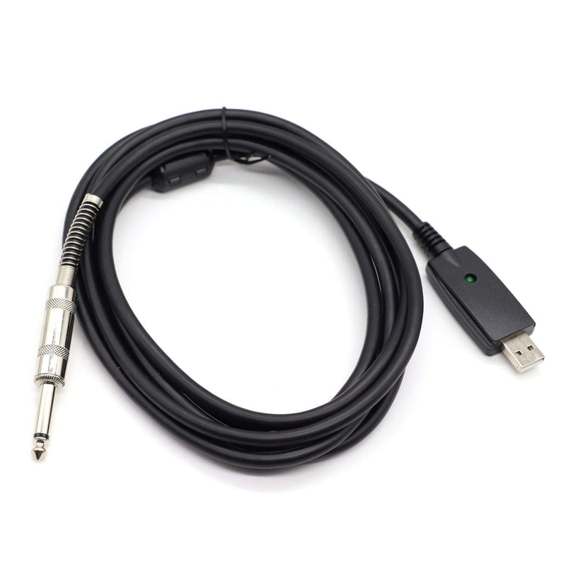 [AUSTRALIA] - SiYear USB Guitar Cable -USB 2.0Interface Male to 6.35mm (1/4inch) TS Mono Electric Guitar Converter Cable, Studio Audio Cable Guitar Computer Connector Cord Adapter for Instruments Recording Singing USB-6.35TS-3M 
