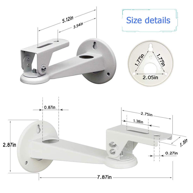 Angle Adjustable Projector Mount,2-Be-Best Mini Projector Wall Mount, Projector Hanger with Load 7.8 lbs Length 7.9" 360 Degree Rotation 1/4 Mounting Screw Projector Mount White