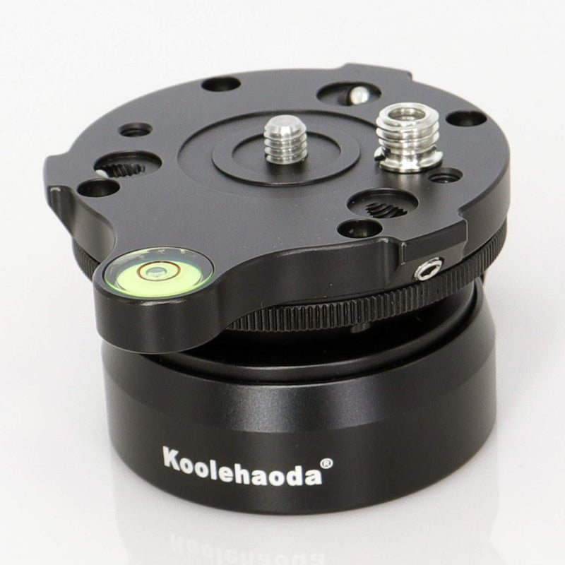 koolehaoda Tripod Leveling Base Aluminum Alloy Leveler Adjusting Plate with 1/4" Thread,Bubble Level KQ-60A