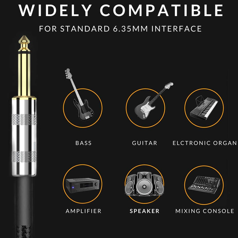 [AUSTRALIA] - Guitar Cable 10 ft, SOLUTEK Gold Plated Instrument Cable, Electric Bass,AMP Cord in Braided Jacket (1/4 Quarter Inch TS Right Angle),Strain Relief Plug Durable,Noiseless Clear Tone Guitar Cord. 