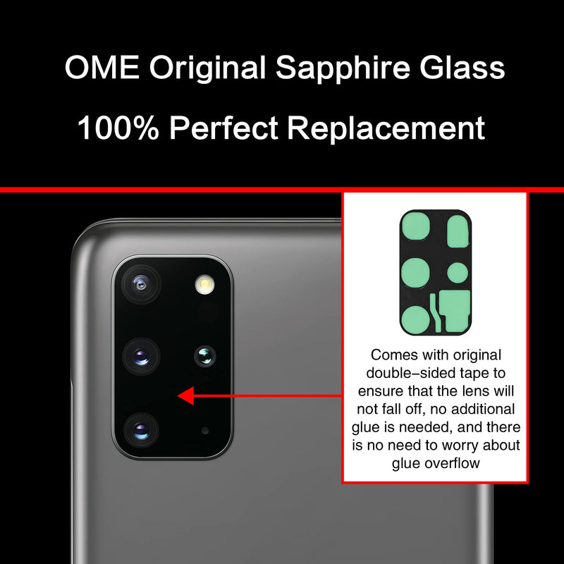 2PCS Galaxy S20+ Back Rear Camera Lens Glass Replacement, ASDAWN Back Lens Glass for Samsung Galaxy S20 Plus 6.7 inches All Carriers with Free Lens Film + Installation Manual + Repair Tool Set