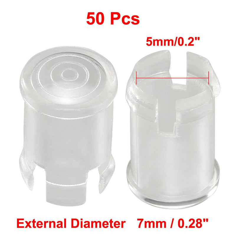 uxcell 50Pcs Lamp Socket Light-emitting Diode Holder Clip Bezel Mount 5mm LED Holders Panel Display Plastic Clear