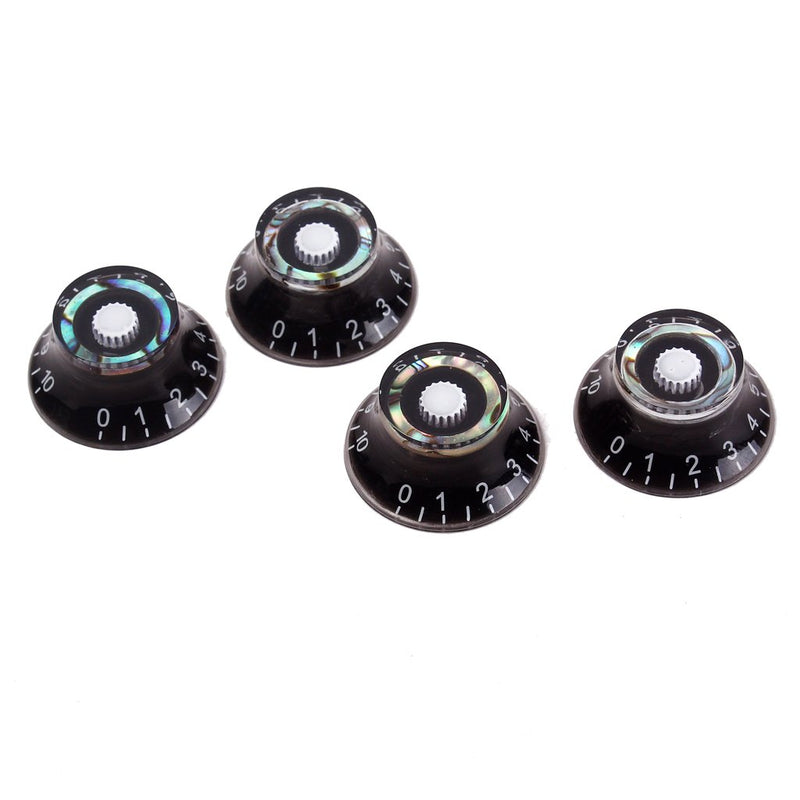 Alnicov Guitar Contral Knobs,Black Electric Guitar Speed Knobs Tone Volume Control Knobs Abalone Blue Green 4 Pack