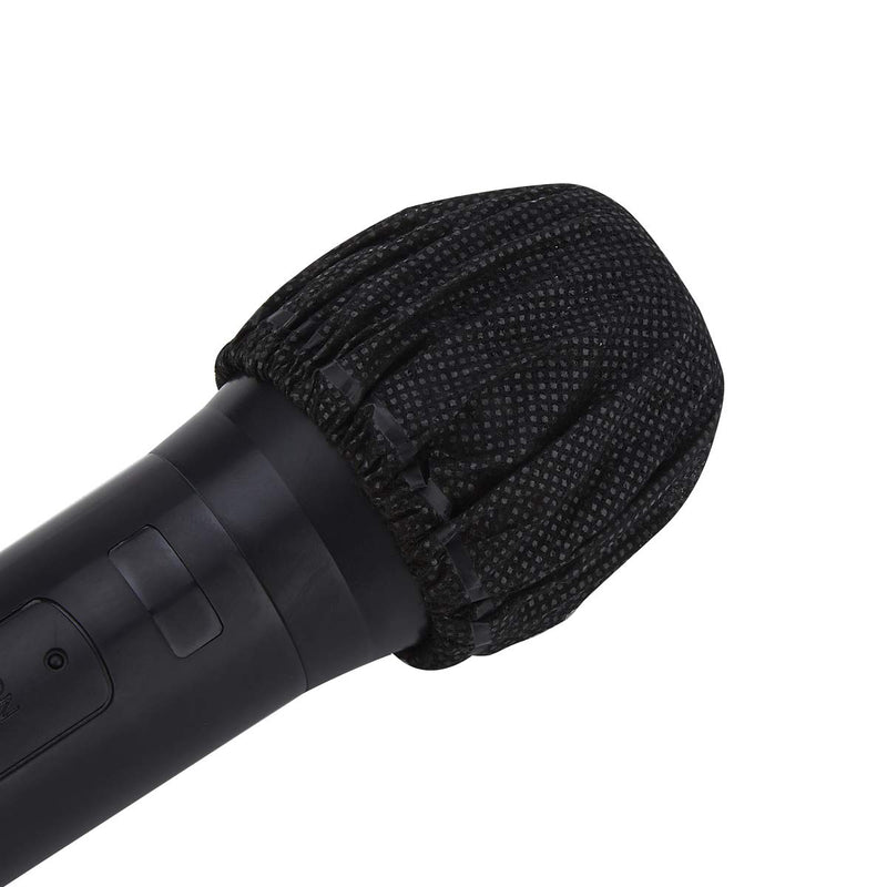 [AUSTRALIA] - Nanum Disposable Microphone Cover,Non-Woven Windscreen Mic Cover Microphone Protective Cap for KTV Recording Room News Gathering (100pcs) (Black) Black 
