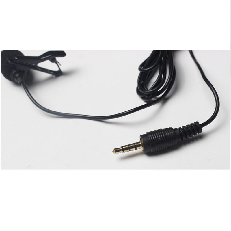 Techson 3.5mm Lapel Microphone with Easy Clip, Mini Lavalier Noise Cancelling Mic for iPhone iPad iPod Android Phone (Black)