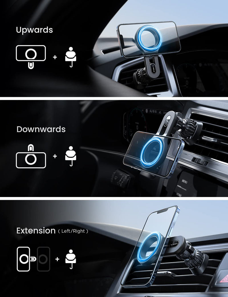 Compatible for MagSafe Car Mount, LISEN Magnetic Car Vent Phone Mount Holder for iPhone 13 12 Series, Hands Free Magnetic Phone Holder Mount for Car Fit for iPhone 13 12 Pro Max Mini MagSafe Case