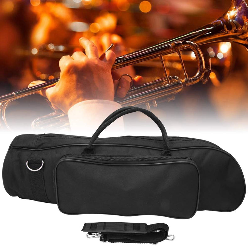Dilwe Trumpet Bag, Nylon Waterproof Trumpet Bag Case Durable Cloth Musical Instrument Accessories, Black