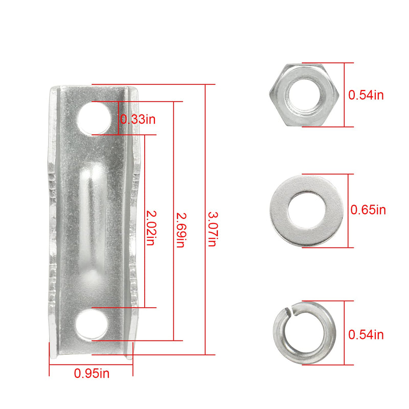 XRDS-RF Antenna Mount Clamp U-Bolt 4 PCS, Stainless Steel Antenna Mast Clamp V Jaw Block with U Bolts for Outside Home Antenna