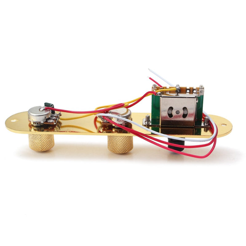 Alnicov Fully Loaded Control Plate Pre-Wired 3-Way Control Plate With Wiring Harness For Fender Tele Telecaster Electric Guitar,Gold