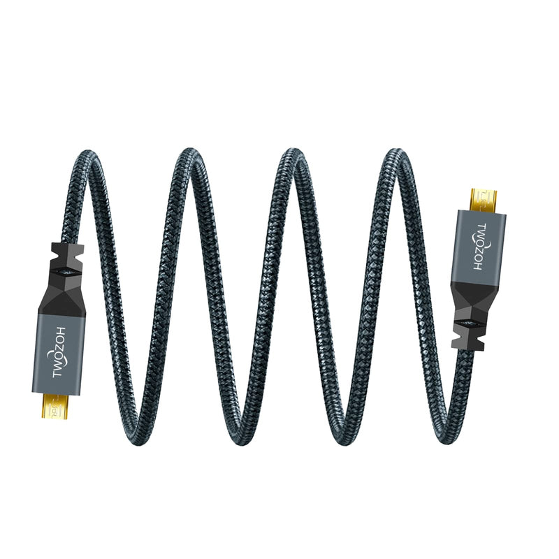 Twozoh Micro HDMI to Micro HDMI Cable, Micro HDMI Male to Micro HDMI Male Cable, Micro HDMI Type D Male to Male Cable Support 3D/4K 1080p 30CM/1Ft 1Ft
