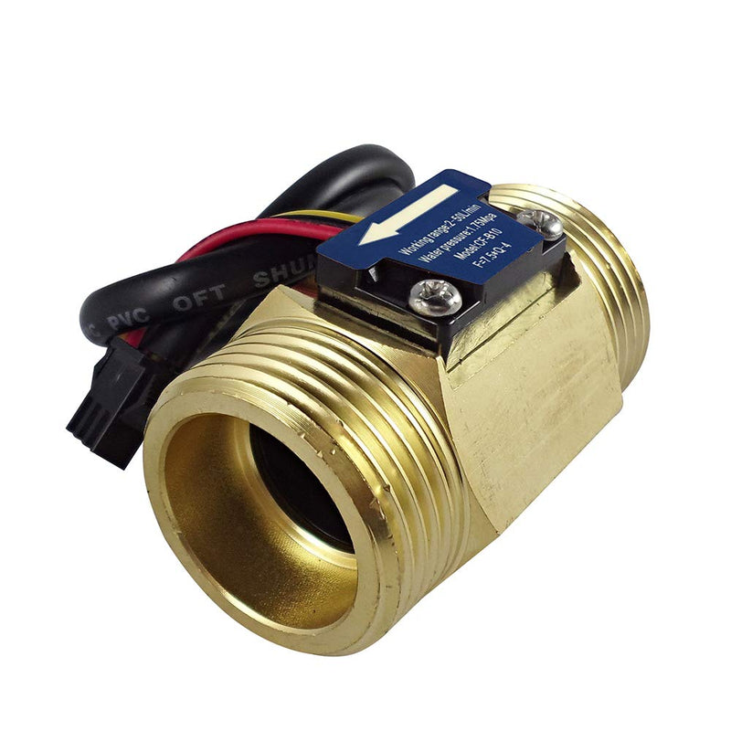 Digiten G1" Male Thread Water Flow Hall Sensor Switch Flowmeter Counter 2-50L/min
