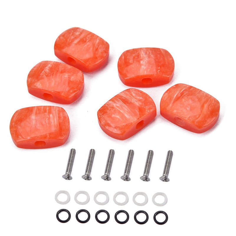 Alnicov Guitar Tuning Peg Tuners Machine Heads Buttons Knobs Handle for Guitar Parts Set of 6 Jade Red