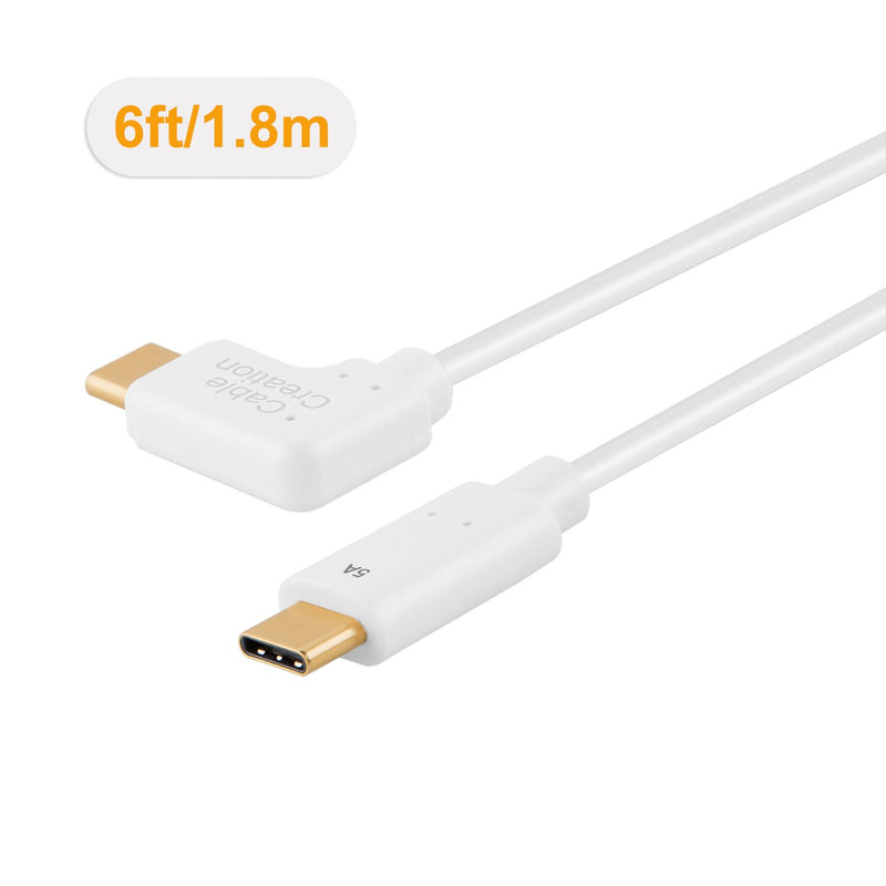 USB C to USB C Cable 100W, CableCreation 6ft USB C to C Cable 5A Fast Charge, Compatible with New MacBook(Pro), Google Chromebook Pixel, Galaxy S20 S10 S9, Note 10, 1.8M/ White