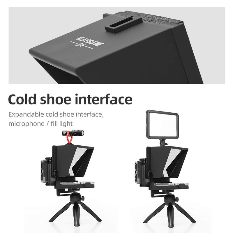 Teleprompter for Phone and DSLR Camera DV Camcorder Portable Prompter with Remote Control