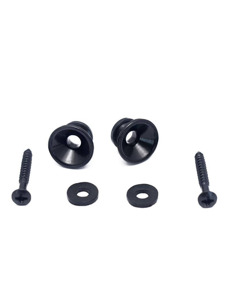 [AUSTRALIA] - Metallor Guitar Strap Locks and Buttons End Pins with Mounting Screws and Washers for Electric Guitar Bass Acoustic Guitar Ukulele Mandolin. (Black) Black 