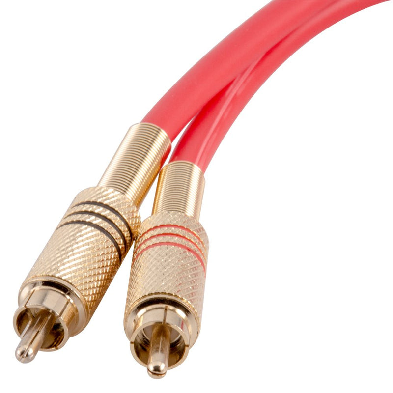 Seismic Audio Premium Red 6 Foot Dual RCA Male Audio Patch Cable (SAPRCA6-RD)