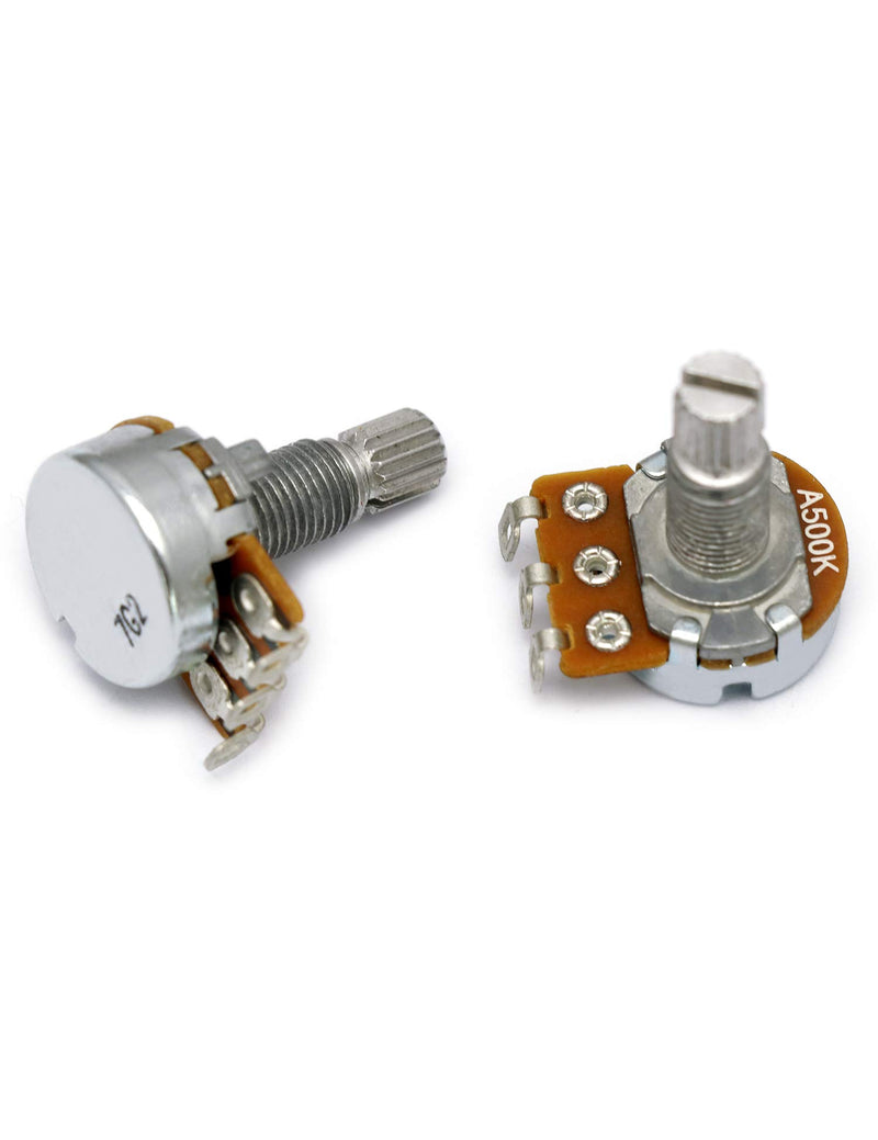 Metallor Mini Alpha Pots Log A500k Volume Audio Potentiometer Electronics for Electric Guitar or Bass Guitar. (Mini A500k) Mini A500k