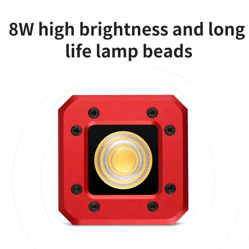 Dazzne Waterproof LED Video Light 8W 200LUX/1M Aluminum Alloy Mini Diving Underwater Lighting with 1/4" 20 Screw Hole for Drone,DSLR, Smartphone,GoPro, Camcorder-Waterproof 20M Red