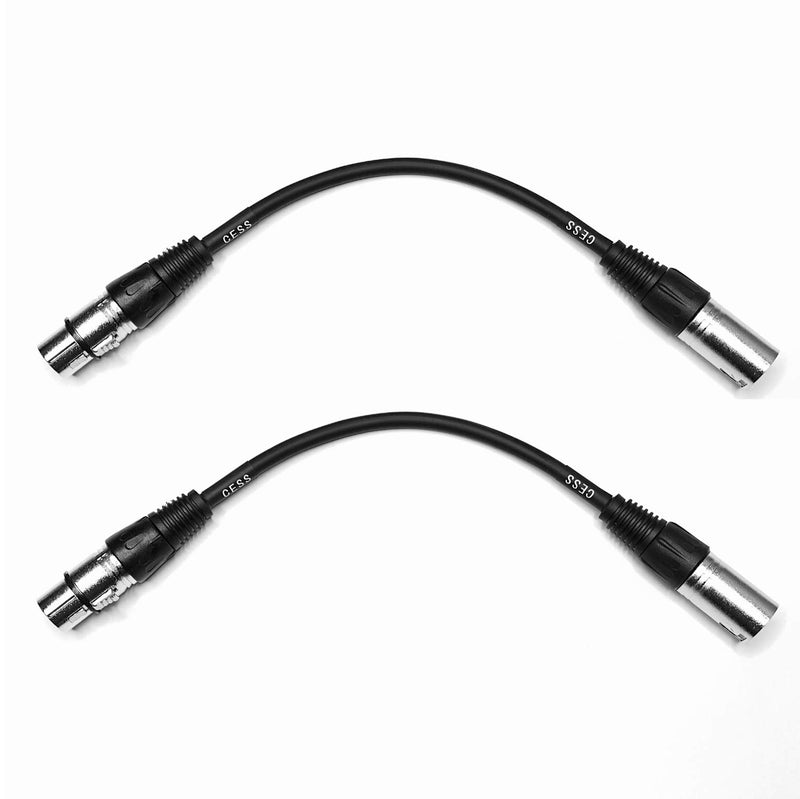 [AUSTRALIA] - CESS-018 XLR5M to XLR3F DMX512 Adapter Cable - 6 Inch 5 Pin Male to 3 Pin Female XLR Turnaround DMX Cable - 6'' DMX Conversion Plug - Go from 5pin to 3pin DMX - 2 Pack 