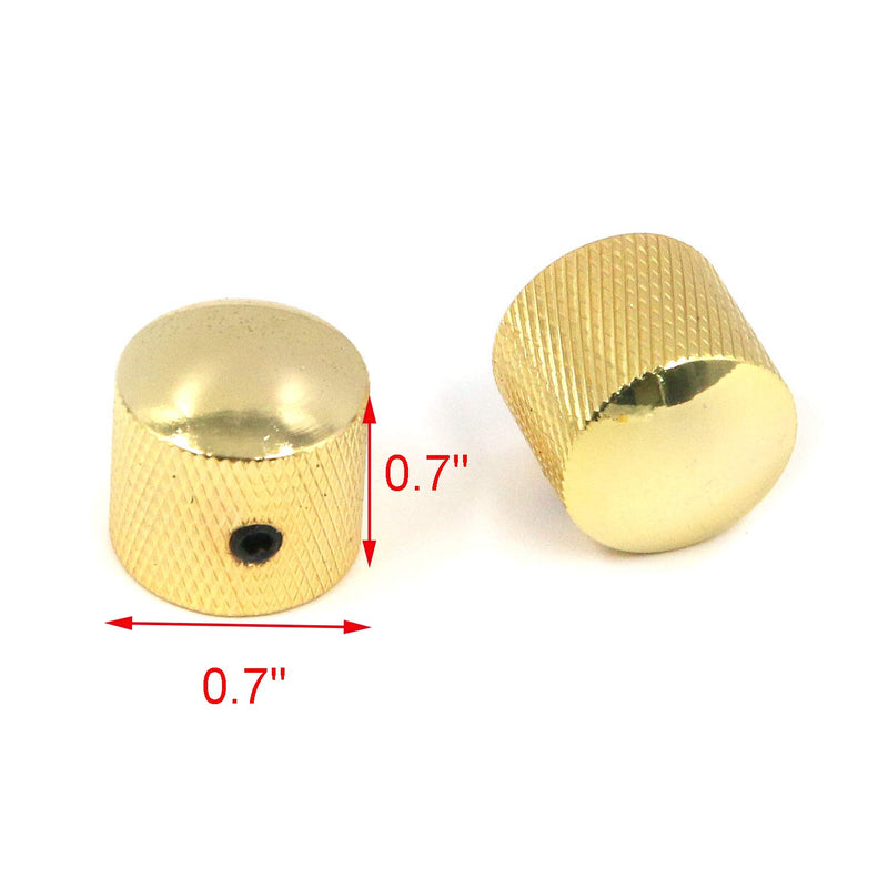 Geesatis 4 pcs Gold Electronic Rotary Potentiometer Knob for 6 mm / 0.24 inch Diameter Shaft, Volume Control Knob Audio knob Guitar Knob Switch Knob, with Wrench