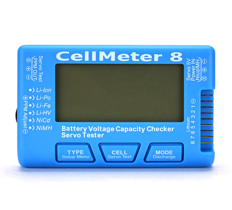 RC CellMeter 8 Digital Battery Capacity Checker Battery Voltage Tester LCD Backlight for LiPo Life Li-ion NiMH Nicd