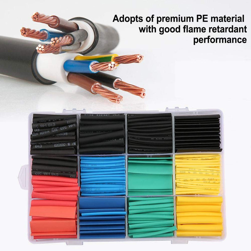 Heat shrinkable Tube, 660v 530pcs Heat Shrink Tubing Insulation Shrinkable Tubes Assortment Wire Cable Sleeve Kit