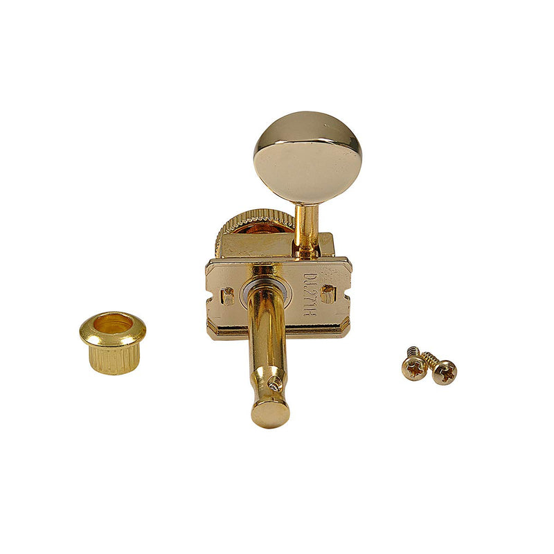 Musiclily Pro Vintage Hybrid Style Oval Button 6 inline Guitar Locking Tuners Tuning Pegs Keys Machine Heads Set for Squier Classic Vibe Strat/Tele, Gold