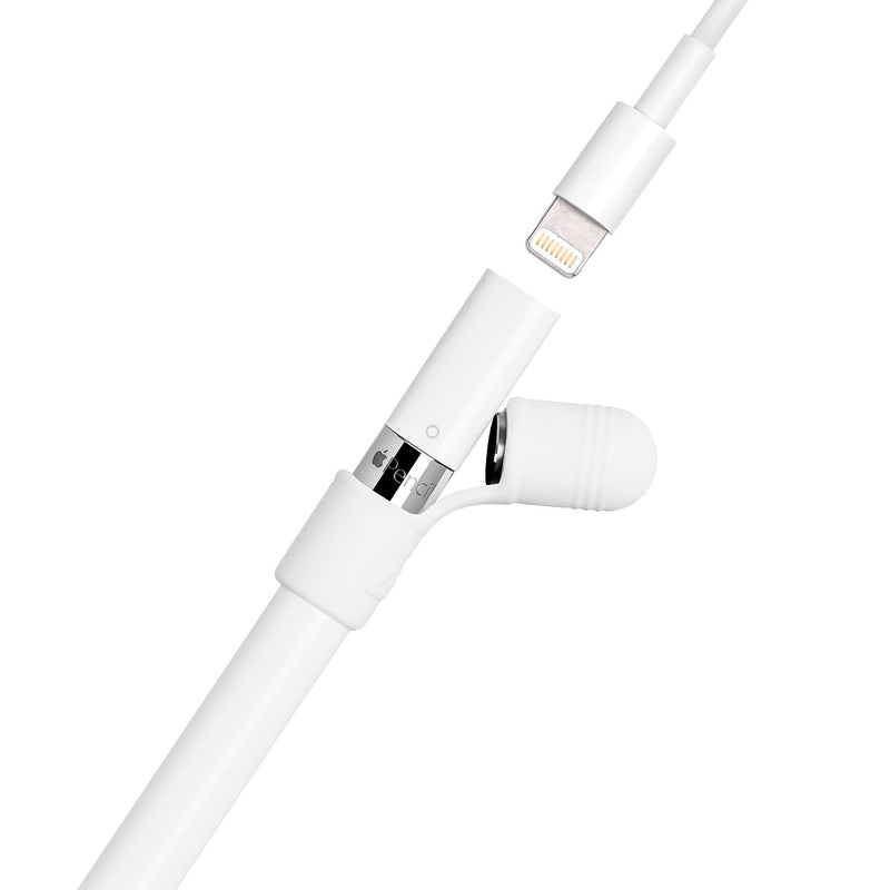 3 pcs Premium Silicone Pencil Cap Holder Saver for Apple Pencil (White) White X3