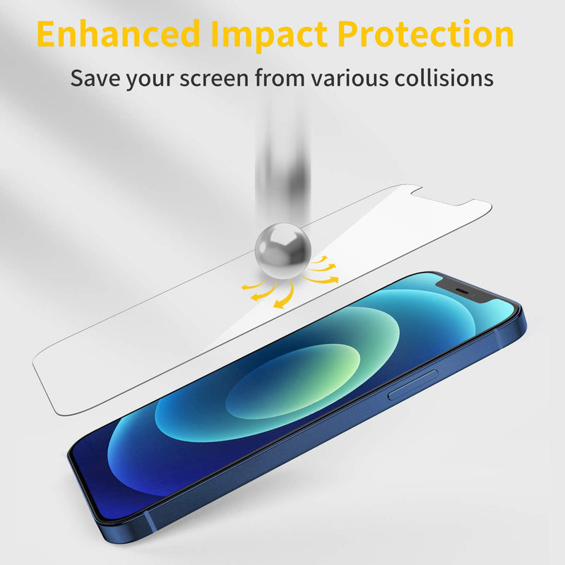 UNBREAKcable Screen Protector for iPhone 12 / iPhone 12 Pro [3-Pack], 0.33mm 9H Hardness Tempered Glass Screen Protector Compatible with iPhone 12/12 Pro (6.1- Inch)