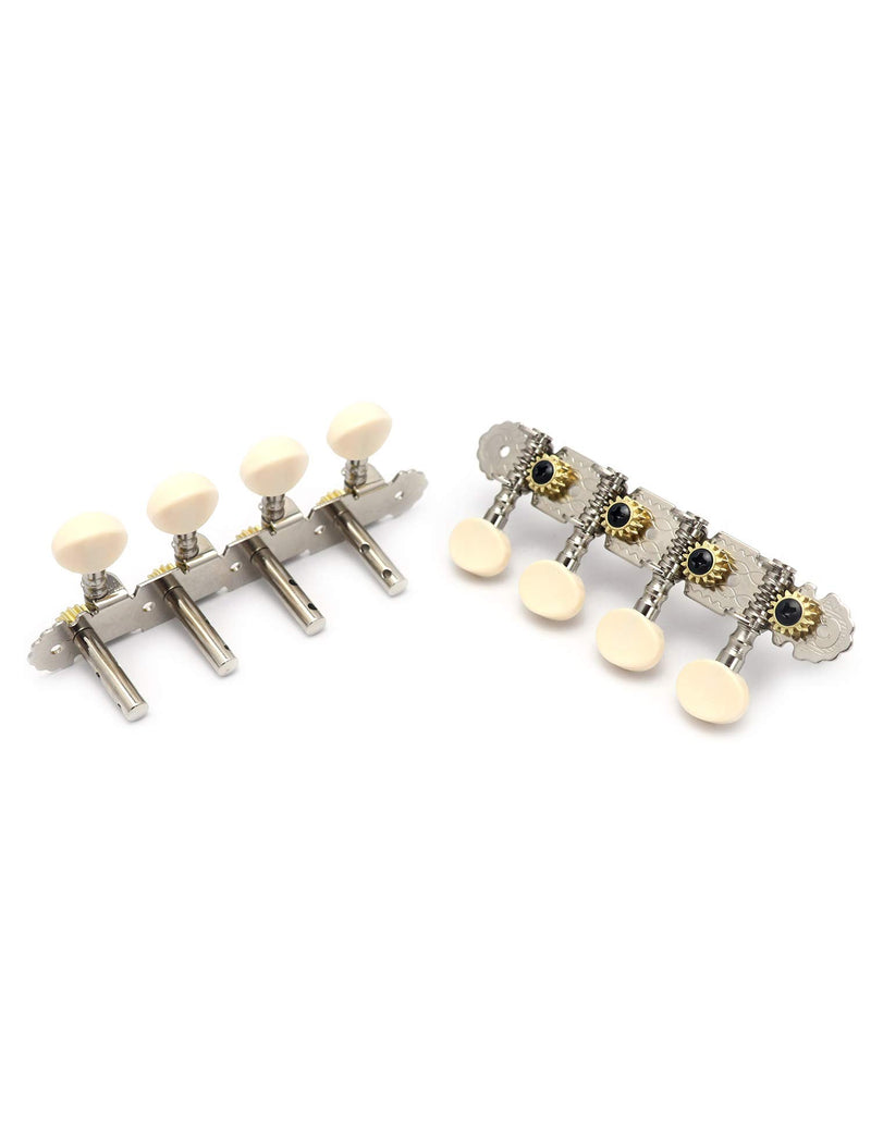 Metallor Guitar Machine Heads Tuning Pegs Keys for Mandolin Banjo and 8 String Guitars Instruments Double Hole Chrome Plating 4L 4R.