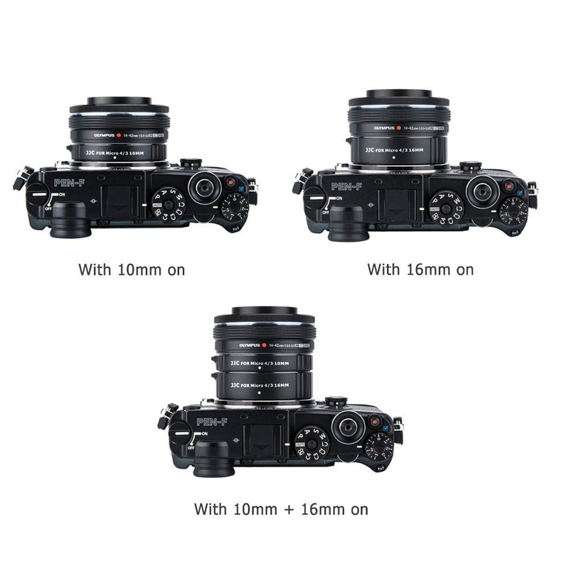 JJC Micro 4/3 Auto Focus Macro Extension Tube Set for Olympus OM-D E-M1 Mark III E-M5 E-M10 Mark III E-M1X Pen E-PL10 E-PL9 Pen-F,Panasonic Lumix G9 G7 G85 G95 GX85 GX9 GX8 GX7 GH5 GH5S GH4 and More Micro 4/3 Mount