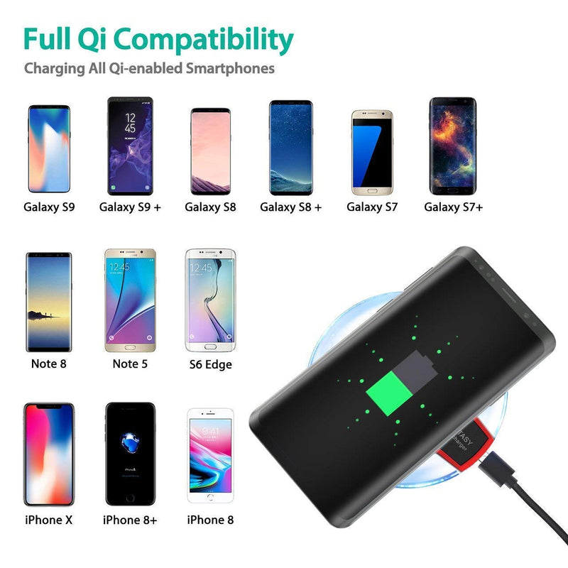 2019 Updated Wireless Charger Qi Wireless Charger Pad Compatible with ¡Phone Xs MAX XR X 8 8 Plus 7 7 Plus 6s 6s Plus 6 6 Plus and More 2