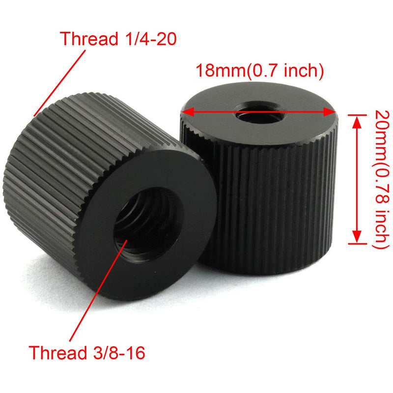 HJ Garden 2pcs 1/4"-20 to 3/8"-16 Tripod Nut Connection Mounts Nuts Articulating Arms Tripod Rigs Replacement Parts