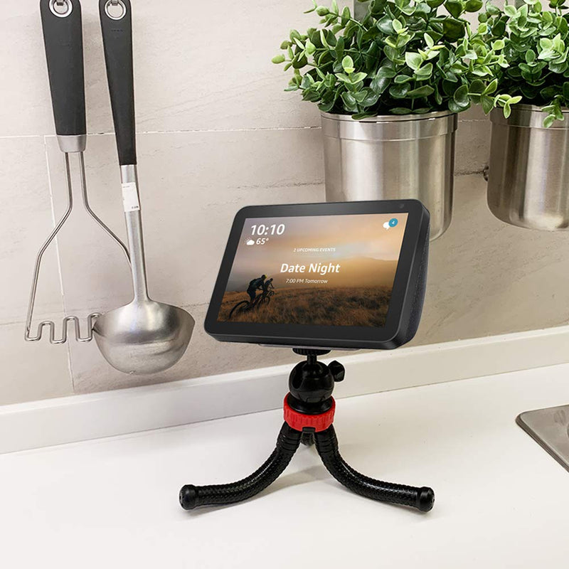 Stand for Echo Show 8, Flexible Tripod Adjustable Stand Holder - Echo Show 8 Stand 360 Degree Spherical Tripod for Kitchen, Bedroom, Office and Show Anywhere