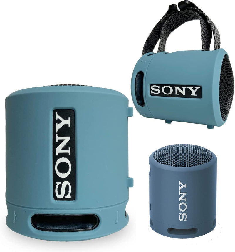 [AUSTRALIA] - Silicone Cover Case for Sony SRS-XB13 Extra BASS Wireless Portable Compact Speaker, Protective Skin Sleeve Shell for Sony SRS-XB13 Speaker Accessories (Light Blue) Light Blue 