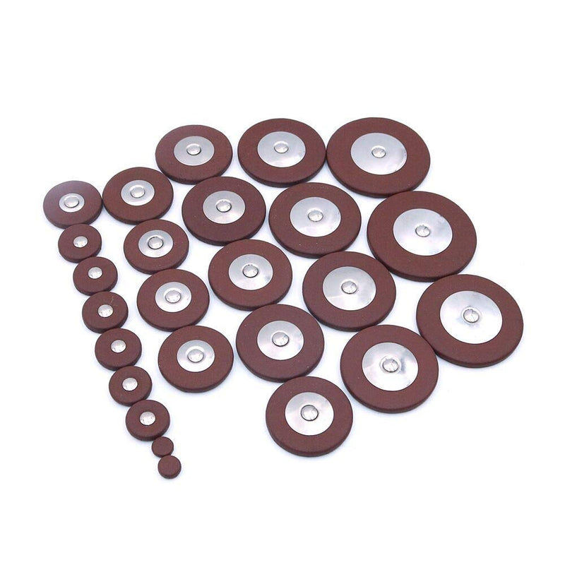 Alnicov 25Pcs Sax Leather Pads Replacement Accessories for Alto Saxophone Brown