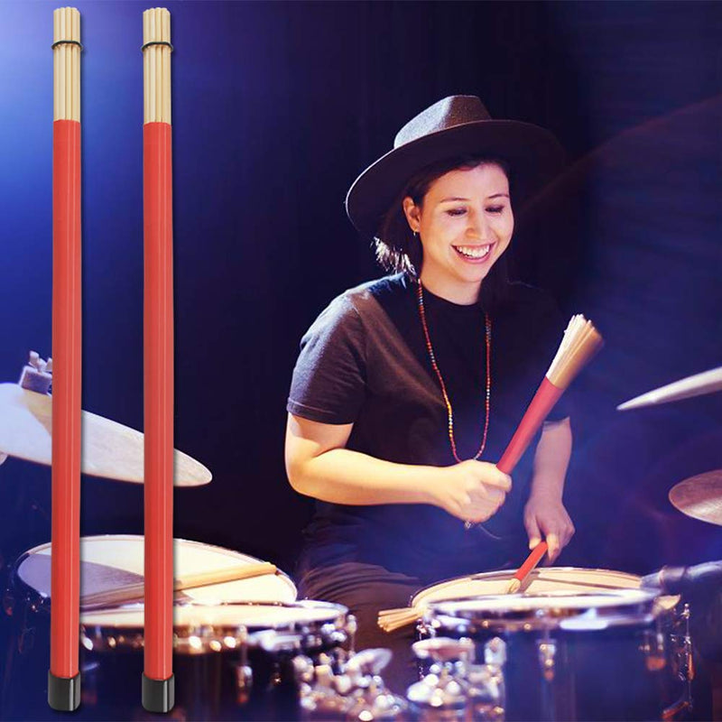 5A Drumsticks, 2 Pairs Classic High Quality Maple Drum Stick Sets With Retractable Wire Drum Brush and Professional New Style Bundle Drum Stick Dowel Drumsticks Plus Waterproof Bag Accessories