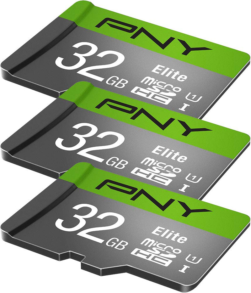 PNY 32GB Elite Class 10 U1 MicroSDHC Flash Memory Card 3-Pack, 32GB 3-Pack FLASH CARD - 3 PACK