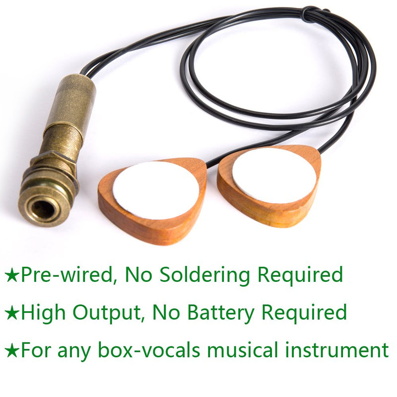 Luvay Piezo Acoustic Pickup, Contact Microphone Transducer for Acoustic Guitar, Ukulele, Violin, Mandolin, Banjo, Cello, Kalimba etc. (EndPin Jack)