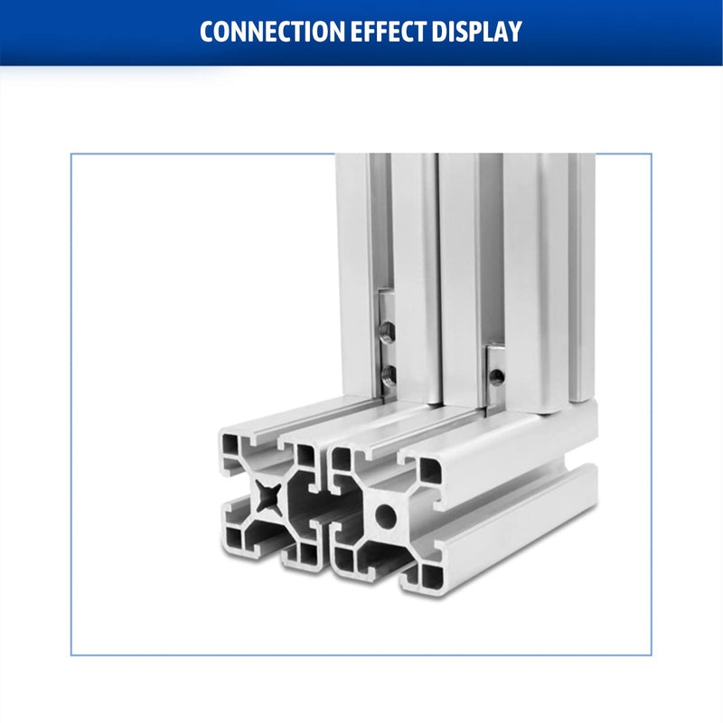 MroMax Internal Joint Bracket 1.5" x 1.22" (L x H), Internal Angle Connector 40 Series for Aluminum Extrusion Profiles, Silver 4 PCS (with Set Screw)