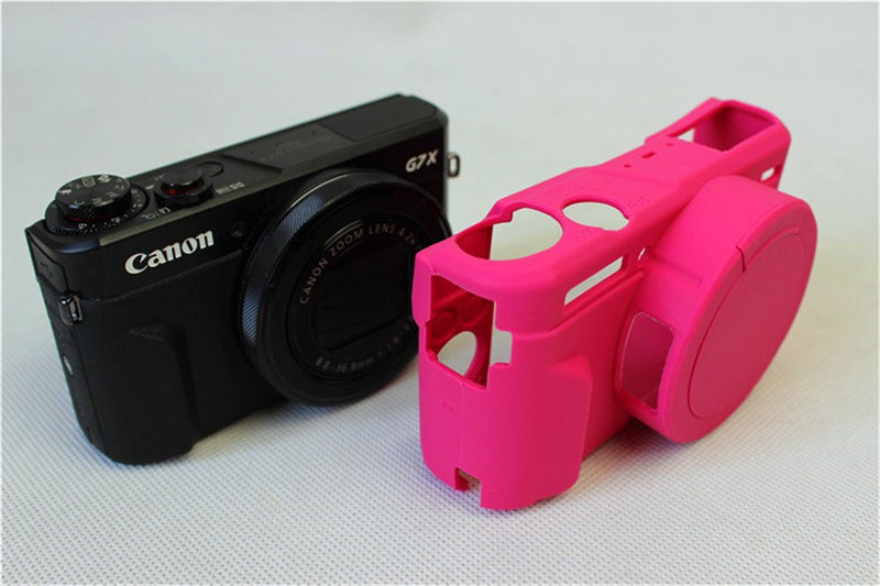 G7 X Mark II Case, BolinUS Fullbody Ultra-Thin Lightweight Rubber Soft Silicone Case Bag Cover for Canon PowerShot G7 X Mark II -Rosered Rosered