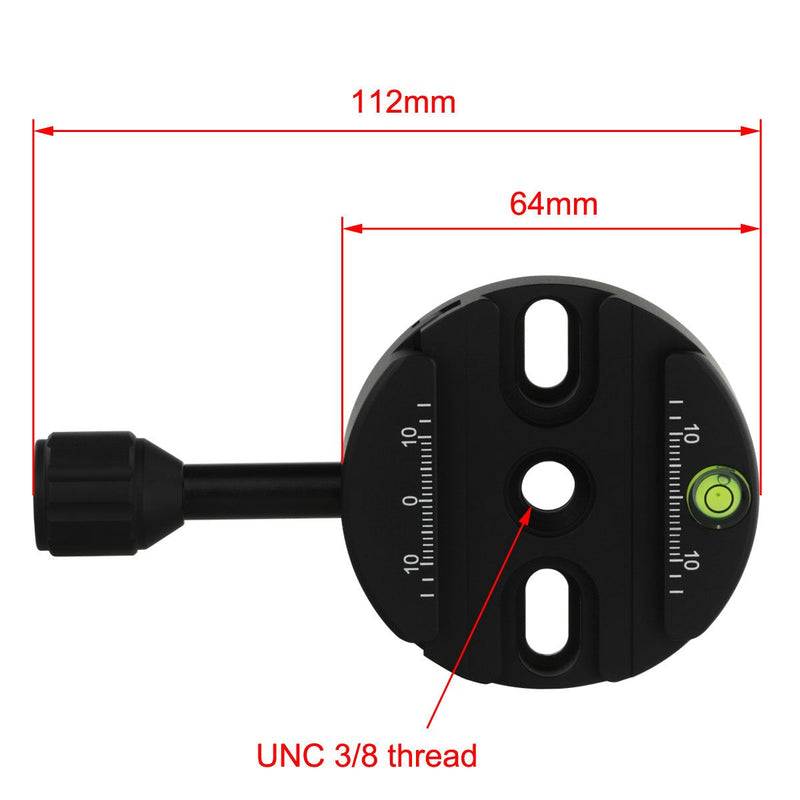 Haoge 64mm Screw Knob Clamp Adapter Mount for Quick Release QR Plate Camera Tripod Ballhead Monopod Ball Head Fit Arca Swiss